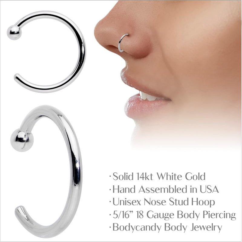 Body Candy Nose Hoops 14k Gold 18 Gauge 5/16 Nose Rings - Image 4